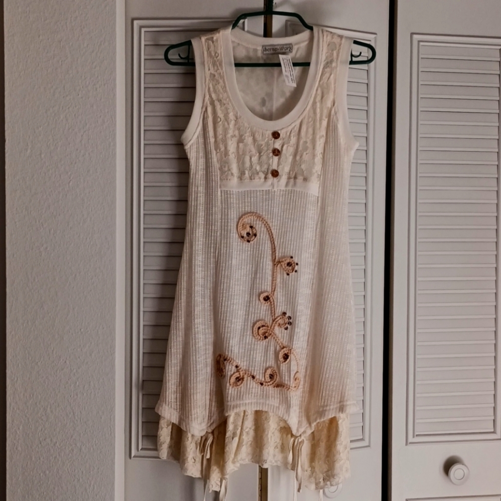 Scrap-work dress. Size Medium.